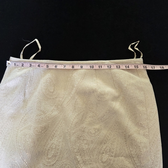 Le Suit Ivory Neutral Paisley Pencil Skirt Size 12 - Picture 9 of 11
